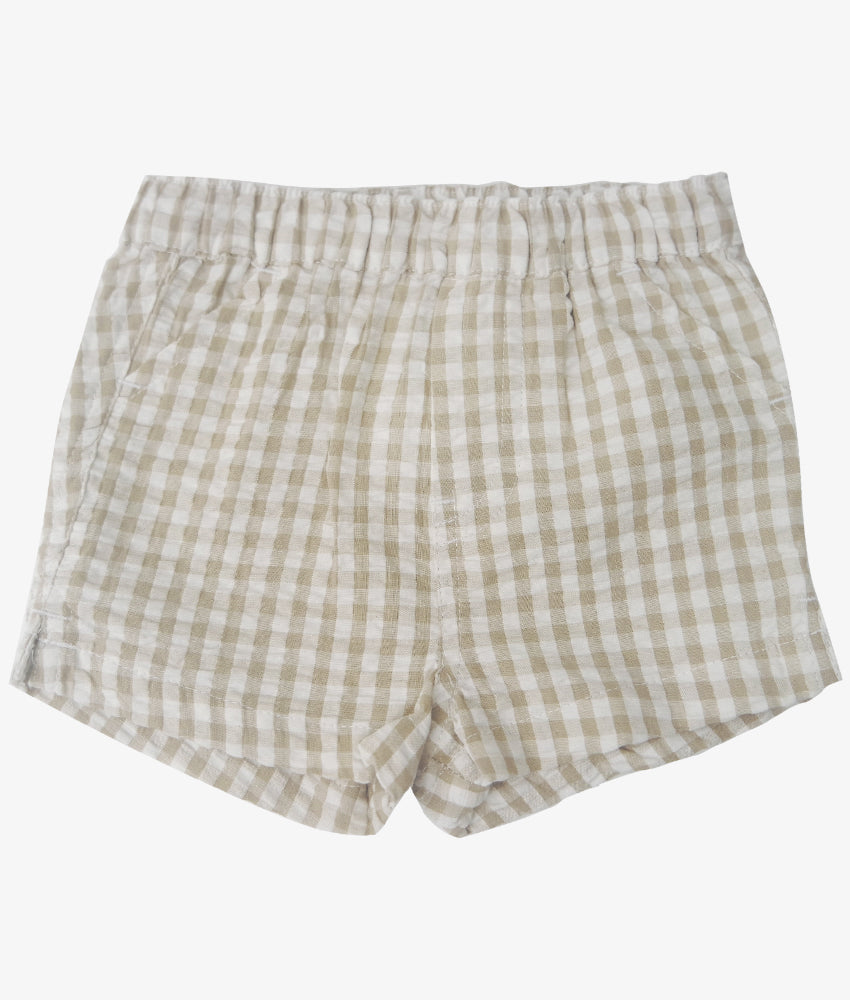 Elegant Smockers LK | Baby Cotton Shorts - Green Gingham - 0-3 Months | Sri Lanka 