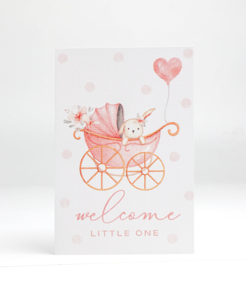 Elegant Smockers LK | Baby Greeting Card - Welcome Little One - Pram | Sri Lanka 
