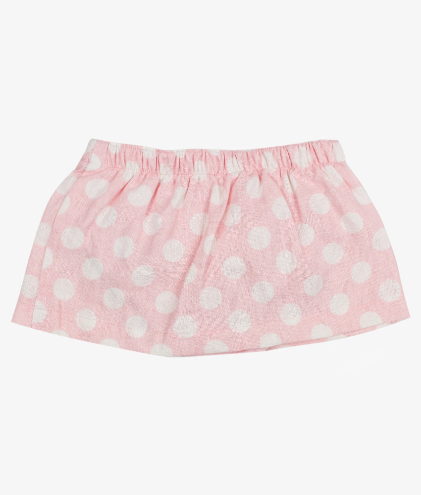 Elegant Smockers LK | Baby Pink Polka Dot Skirt With Panty | Sri Lanka 