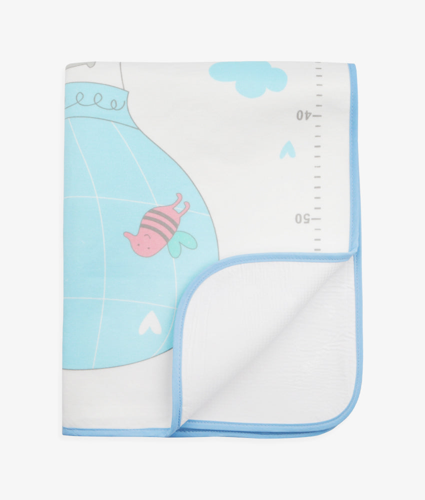 Elegant Smockers LK | Baby Rubber Sheet - Blue Hot Air Balloon | Sri Lanka 