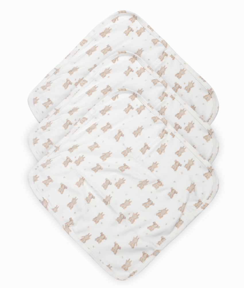 Elegant Smockers LK | Baby Washcloth Pack - Brown Bear Print | Sri Lanka 