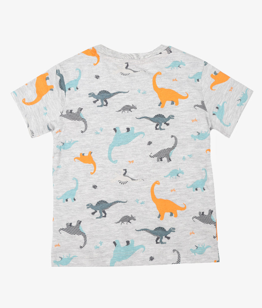 Elegant Smockers LK | Boys Baby T-Shirt - Orange Dino | Sri Lanka 