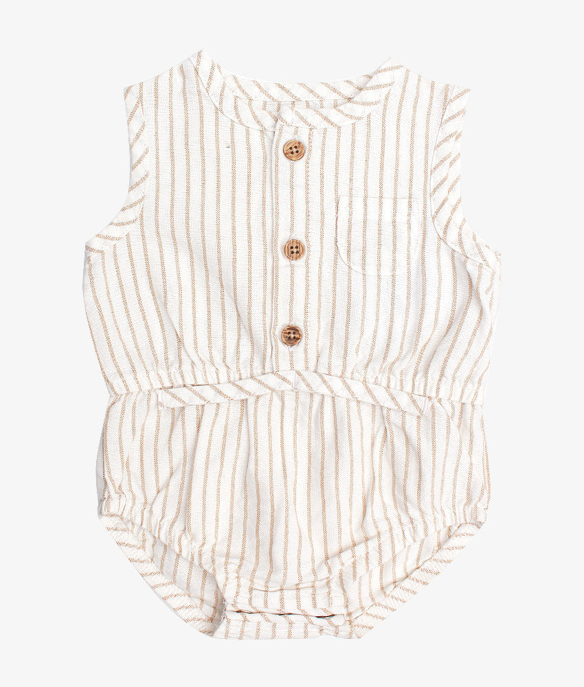 Elegant Smockers LK | Brown Striped Baby Bodysuit | Sri Lanka 