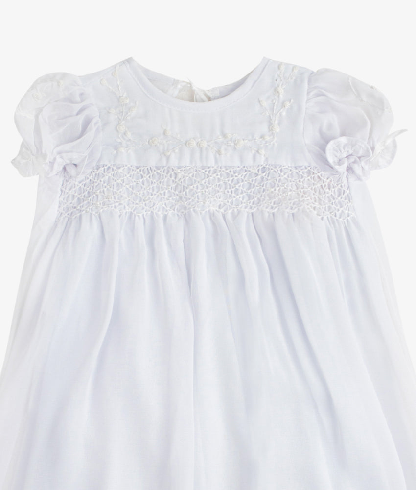 Elegant Smockers LK | Baby Christening Robe Set - White (Pre-Order) | Sri Lanka 