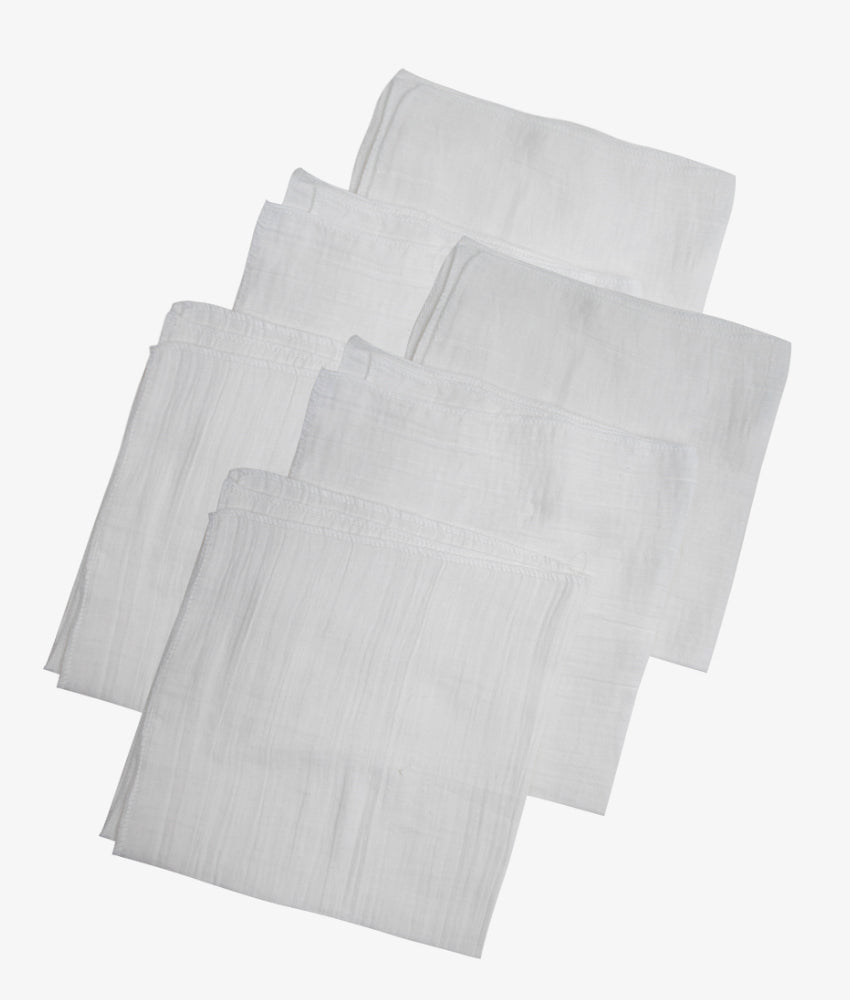Elegant Smockers LK | Baby Cotton Nappies 18x18 - White | Sri Lanka 