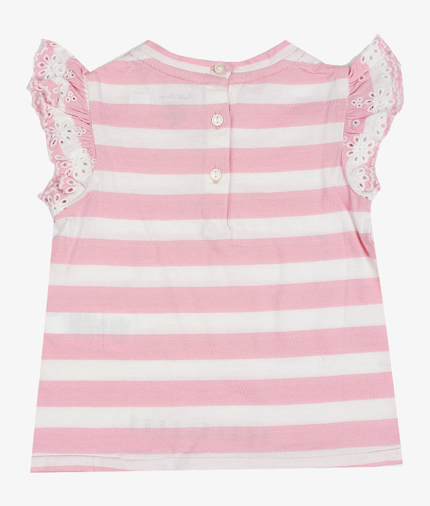 Elegant Smockers LK | Girls T-shirt - Pink Stripes | Sri Lanka 