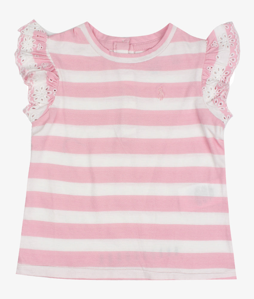 Elegant Smockers LK | Girls T-shirt - Pink Stripes   - 18-24 Months | Sri Lanka 