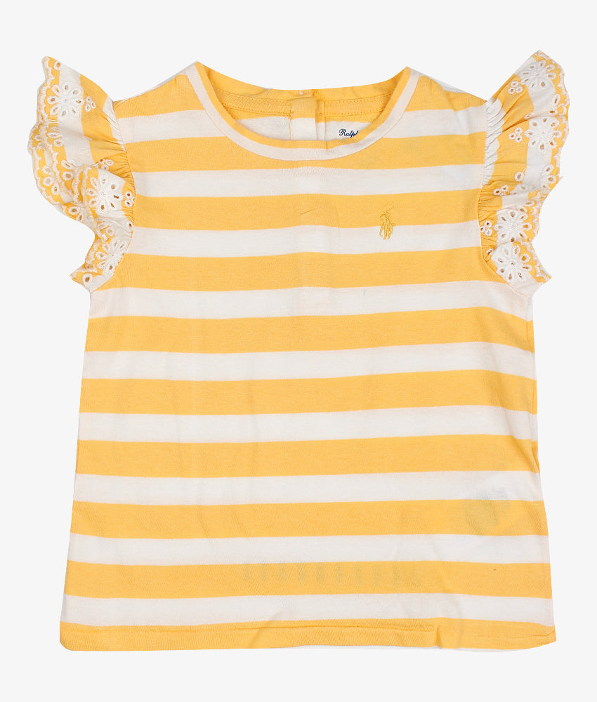 Elegant Smockers LK | Girls T-shirt - Yellow Stripes | Sri Lanka 