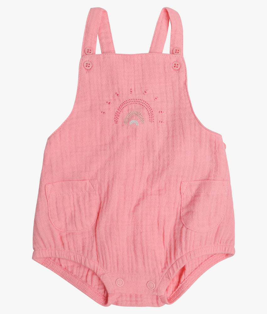 Elegant Smockers LK | Pink Gauze Baby Sun Suit Romper | Sri Lanka 